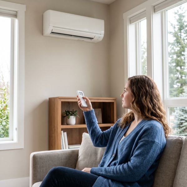 woman with heat pump